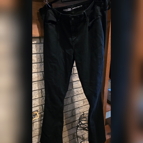 Levi's Signature Modern Boot Cut Black Jeans Long - Picture 2 of 6